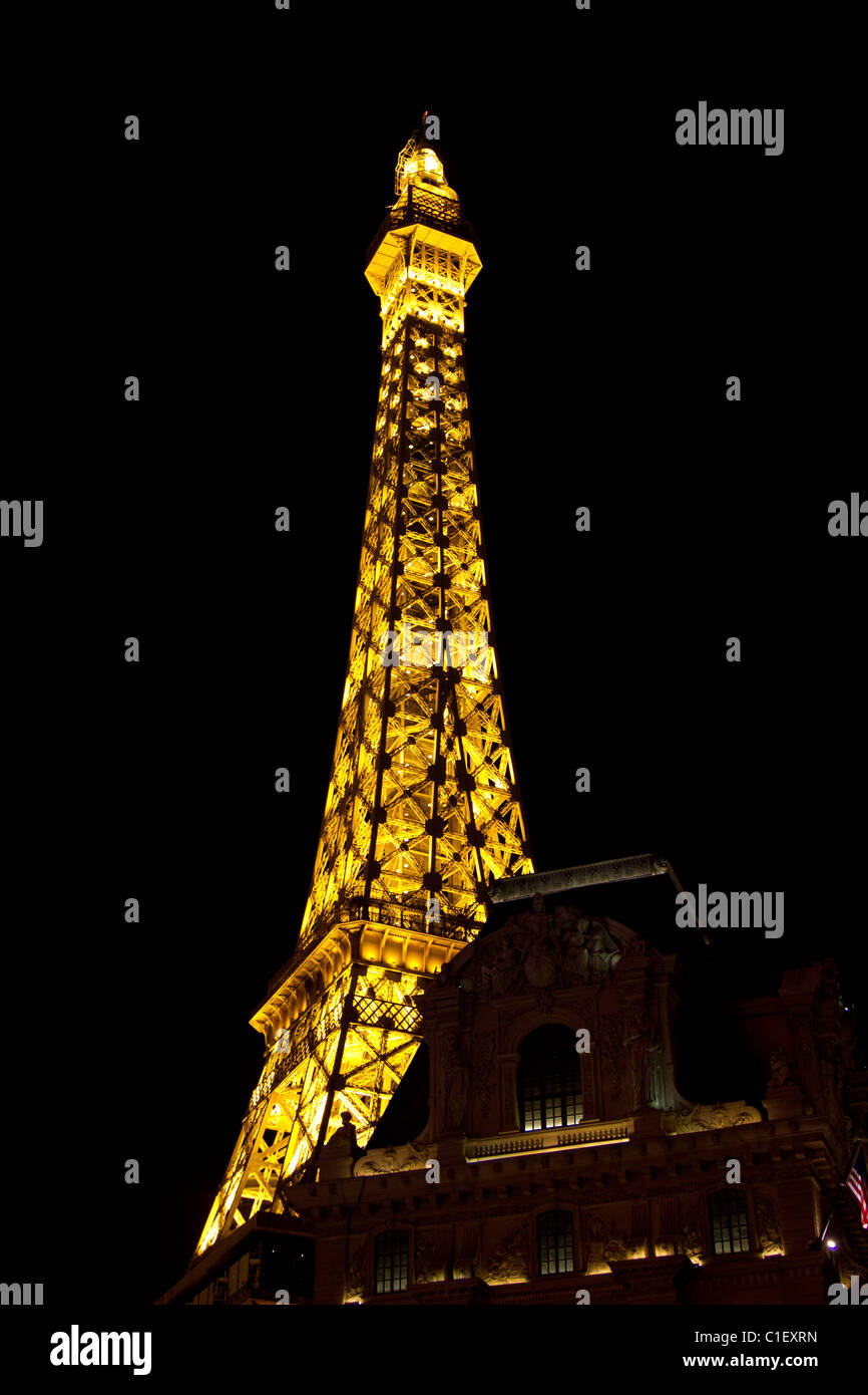 Eiffel tower las vegas night Stock Photo