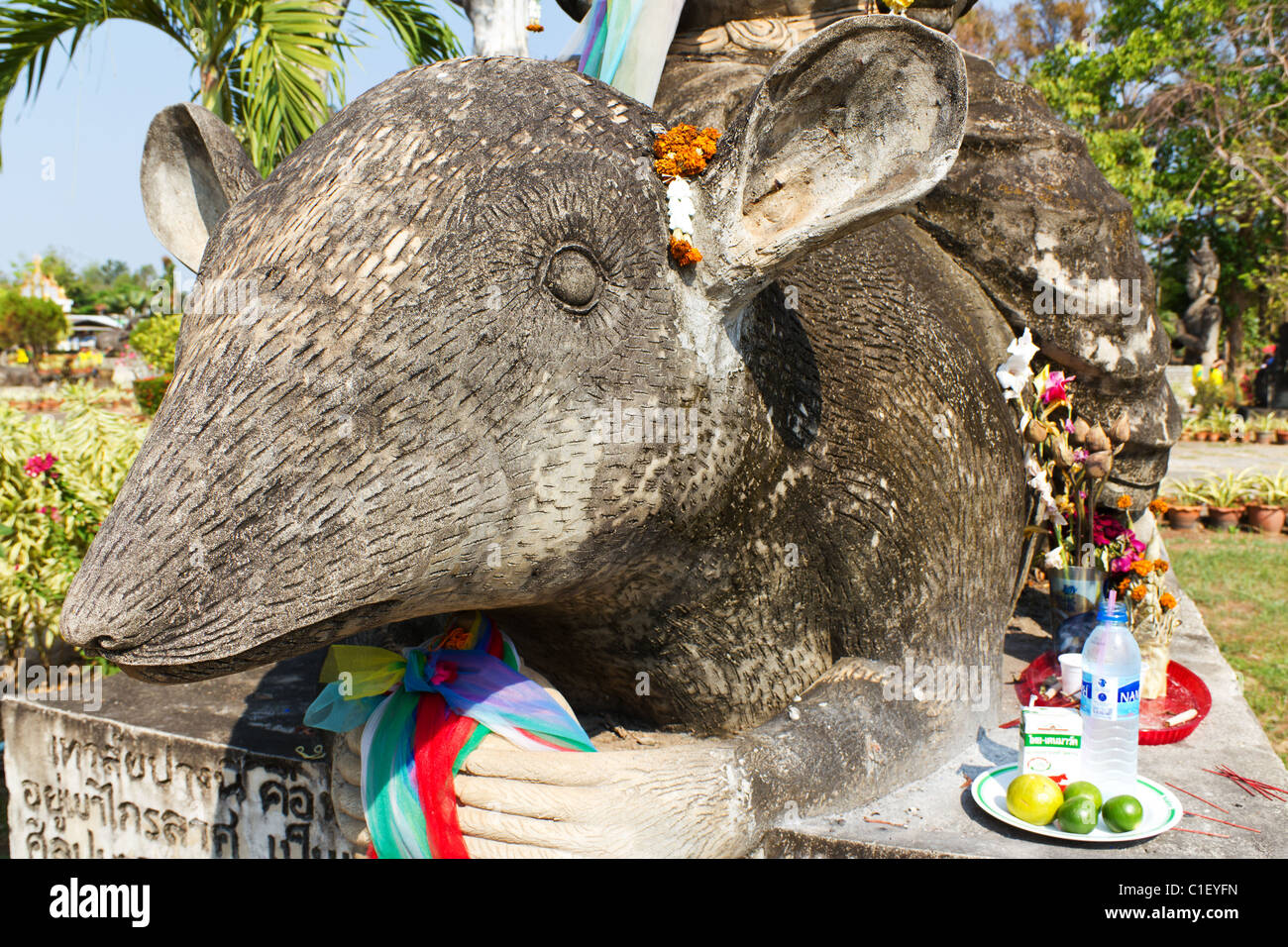 Large Rat Statue at Sala Kaew Ku Sculpture Park in Nong Khai, Thailand