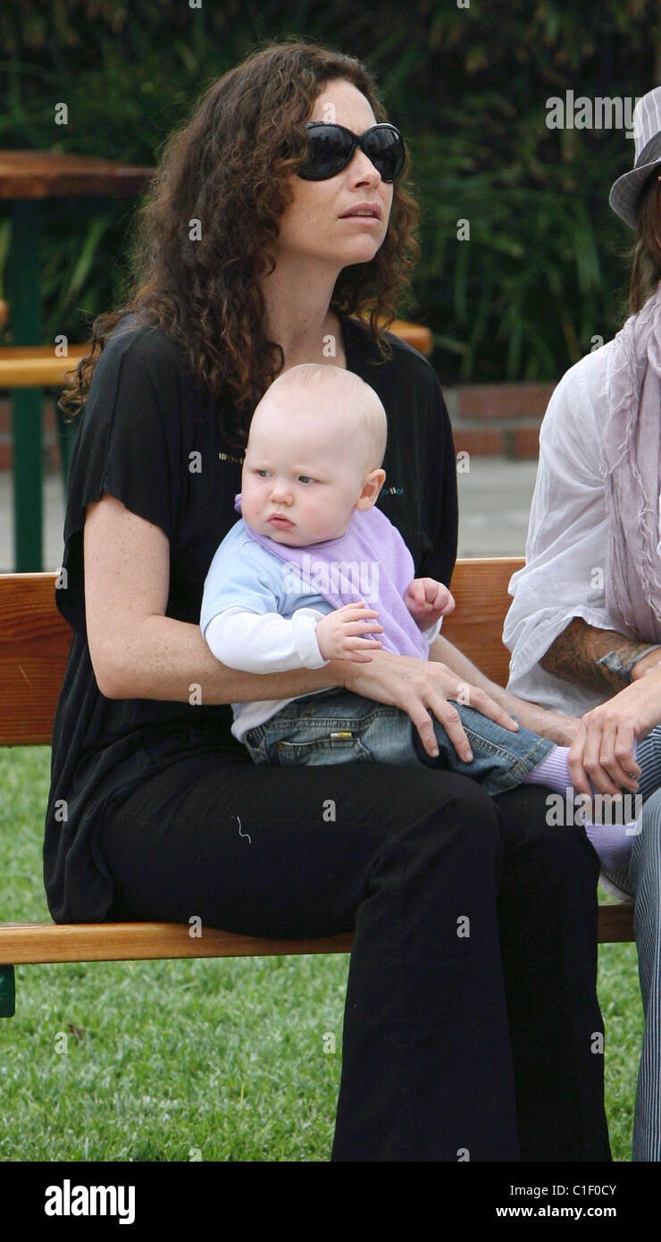 Minnie Driver takes her son baby Henry to Malibu Park on Mother's Day. Los Angeles, California, USA - 10.05.09 Stock Photo