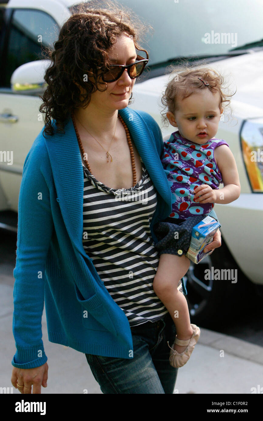 Sara Gilbert takes her daughter Sawyer to a park in Beverly Hills