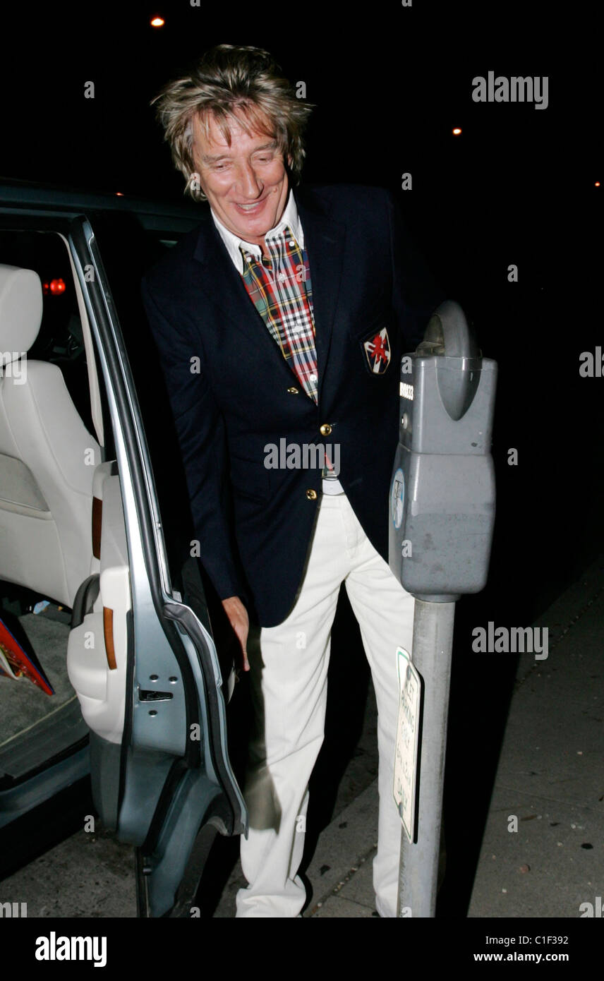 Rod Stewart leaving Madeo restaurant after having dinner with his family Los Angeles, California - 04.05.09 Stock Photo