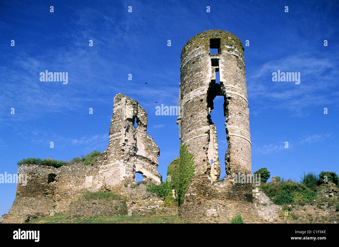 France, Maine and Loire, Champtoce on Loire, castle of Gilles de Rais author of Blue Beard Stock Photo