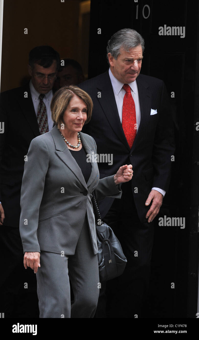 Speaker of the United States House of Representatives, Nancy Pelosi and her husband Paul Pelosi arrive at 10 Downing Street for Stock Photo