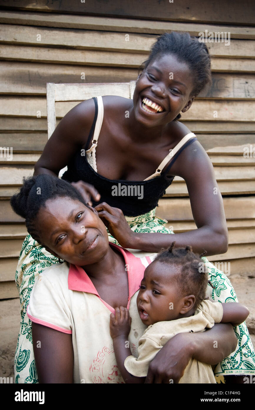 African Hairdresser Betou Republic Of The Congo Stock Photo