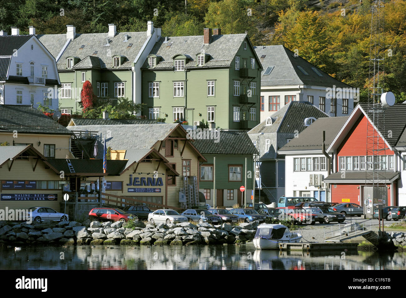 Coloured wooden houses, Odda Norway Stock Photo Alamy