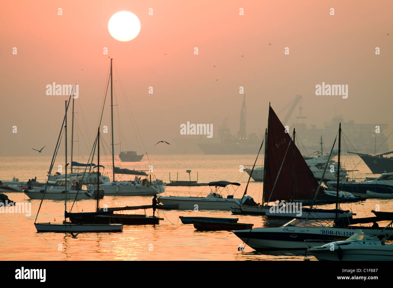 Mumbai Harbour scene, India Stock Photo