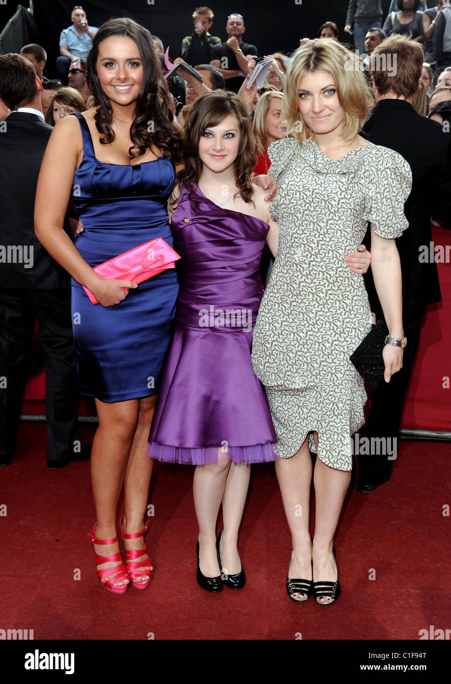 Jessica Heywood, Kelsey-Beth Crossley and Sally Oliver The British Soap Awards 2009 held at BBC Television Centre - Red Carpet Stock Photo