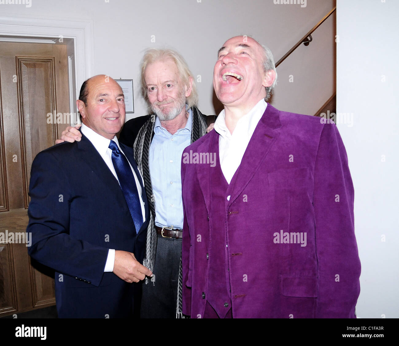 Arnold Crook, Ronald Pickup and Simon Callow, attend the press night for 'Waiting for Godot' at the Haymarket Hotel London, Stock Photo