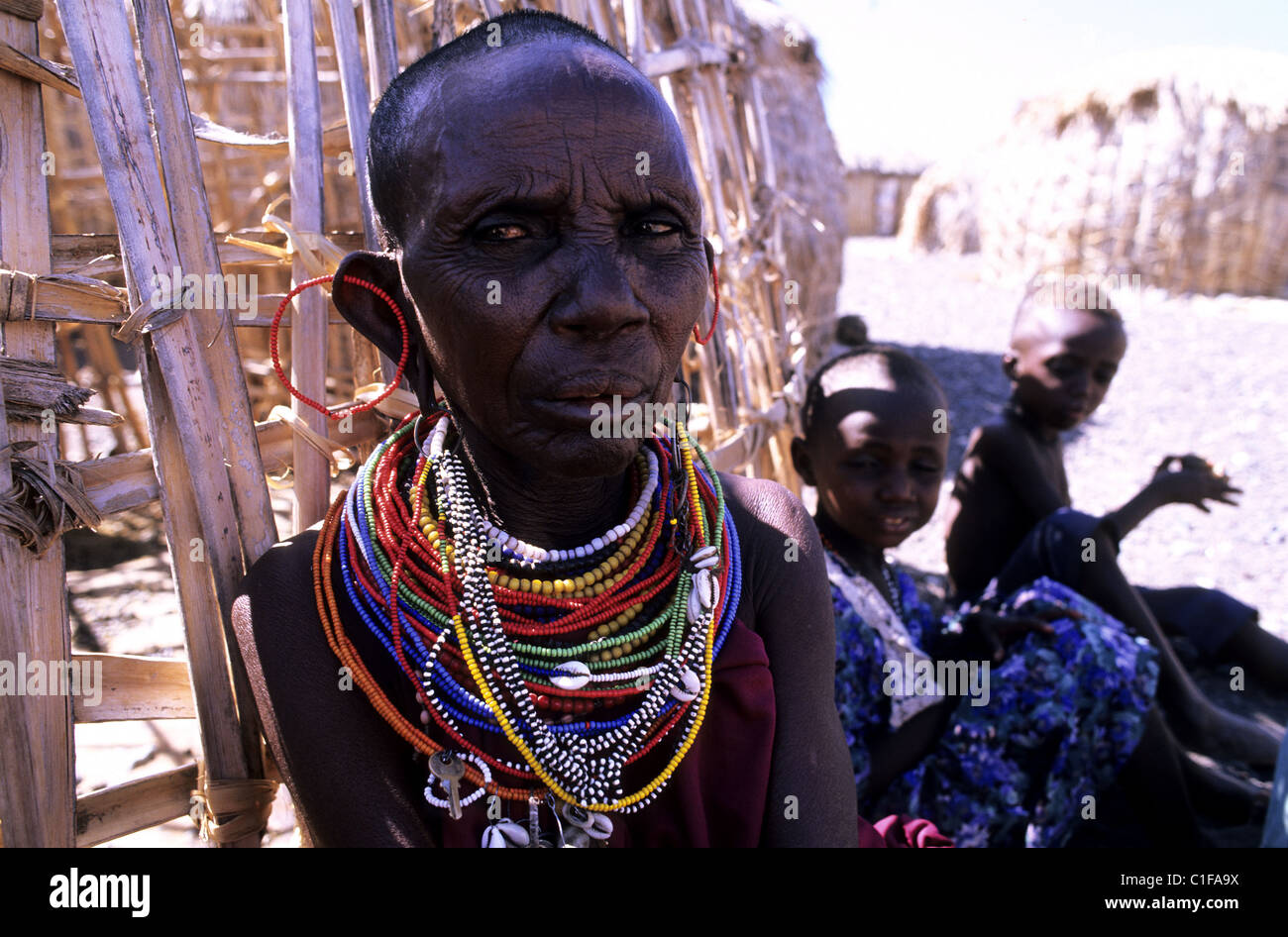 Kenya, the El Molo Tribe in the Turkana Lake Region Stock Photo