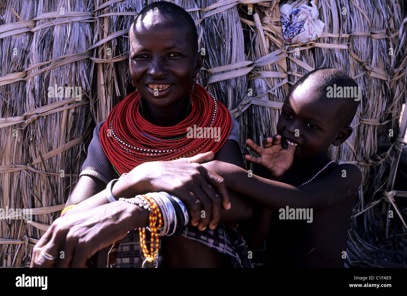 Kenya, the El Molo Tribe in the Turkana lake region Stock Photo