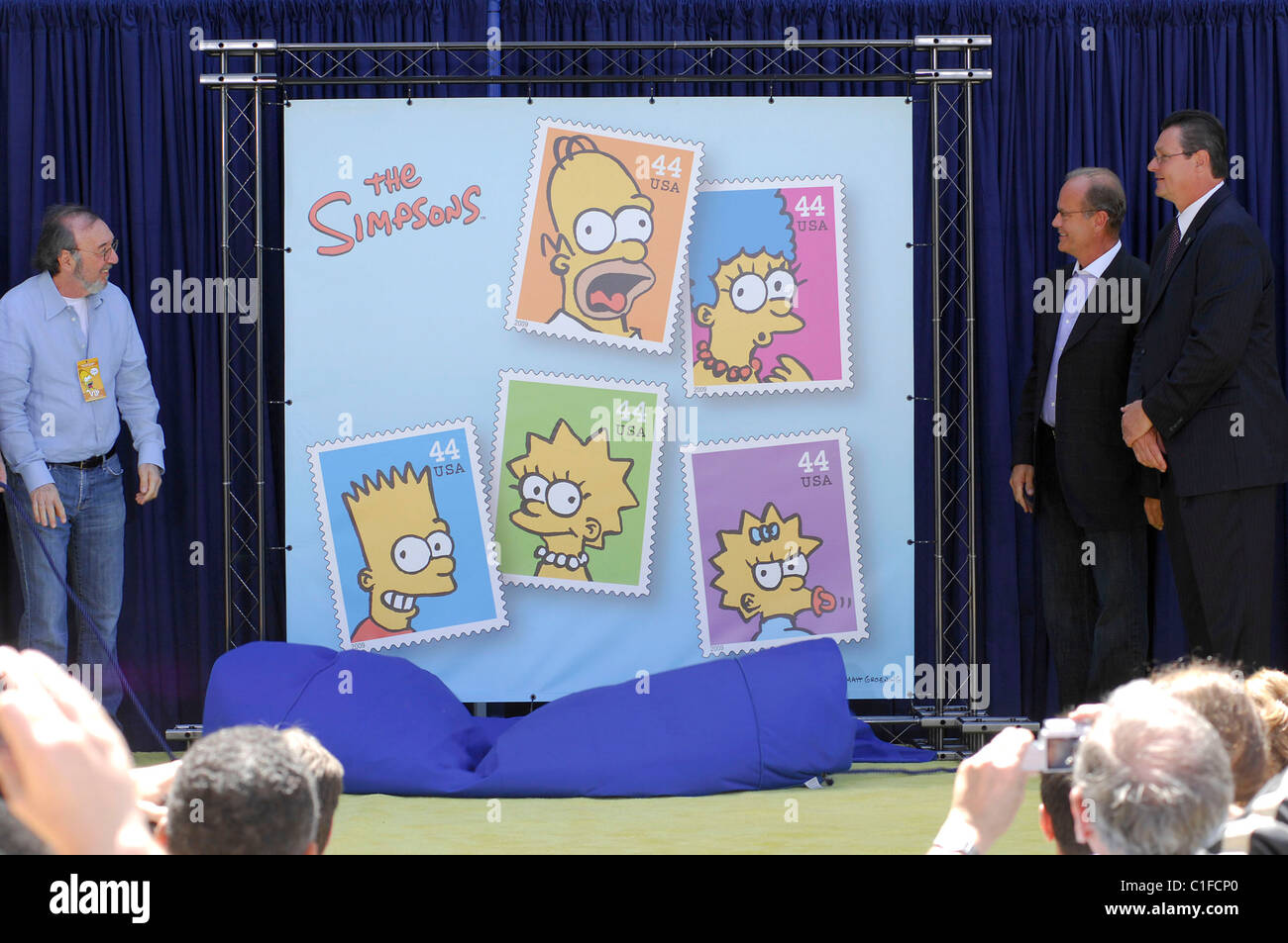 James L. Brooks, Kelsey Grammer and James Cochrane, Stamps of Simpsons