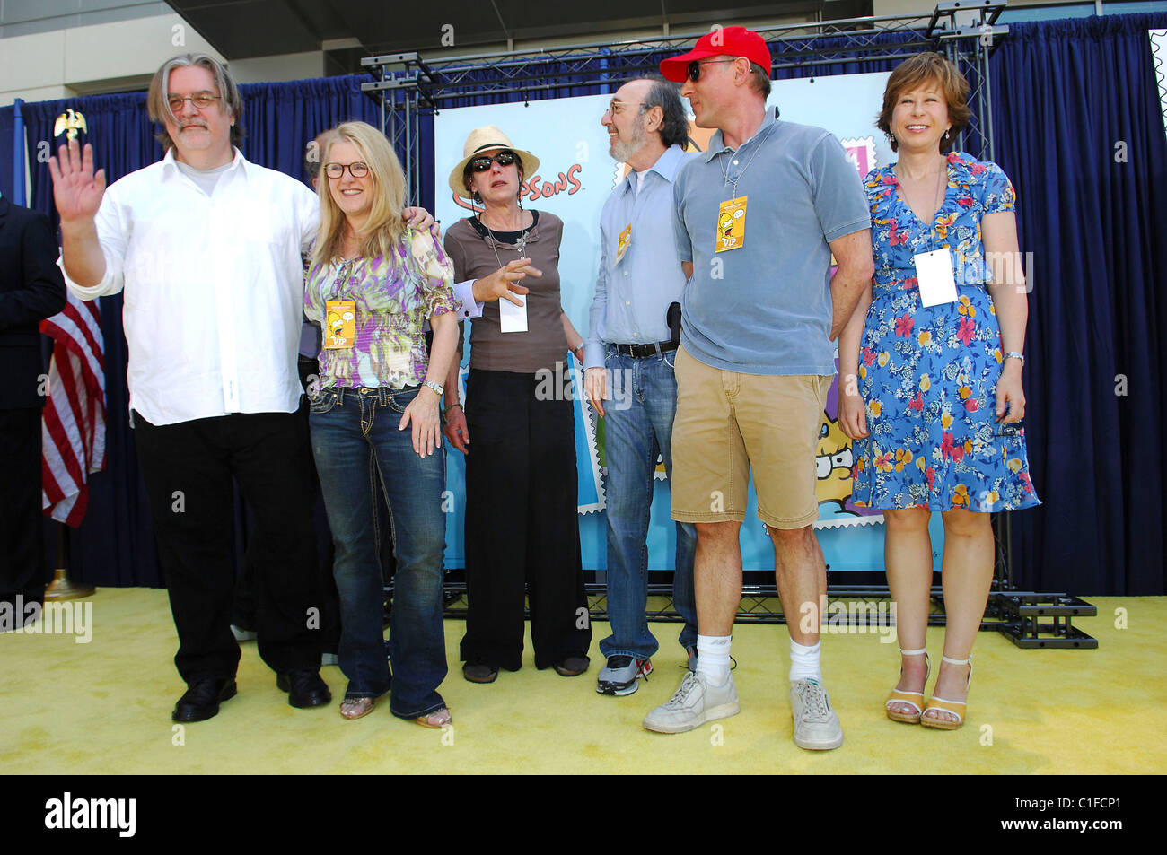 Matt Groening, James L. Brooks, Dan Castellaneta, Julie Kavner, Nancy Cartwright, Yeardley Smith,  Stamps of Simpsons Stock Photo