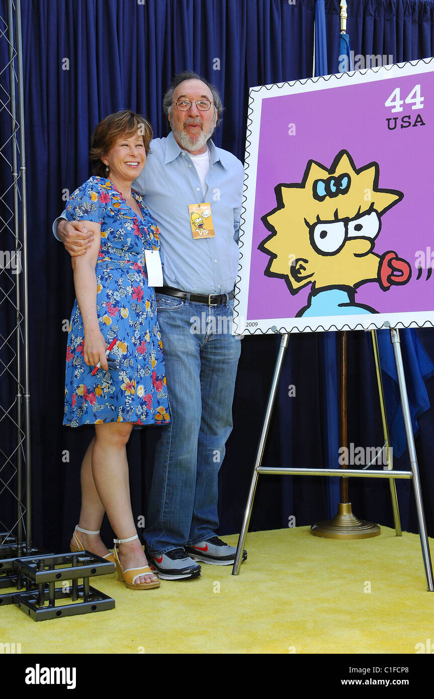Yeardley Smith and James L. Brooks, Stamps of Simpsons characters are
