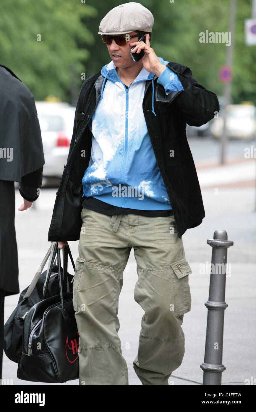  German singer Xavier Naidoo outside Ritz-Carlton Hotel Berlin, Germany Illustration 