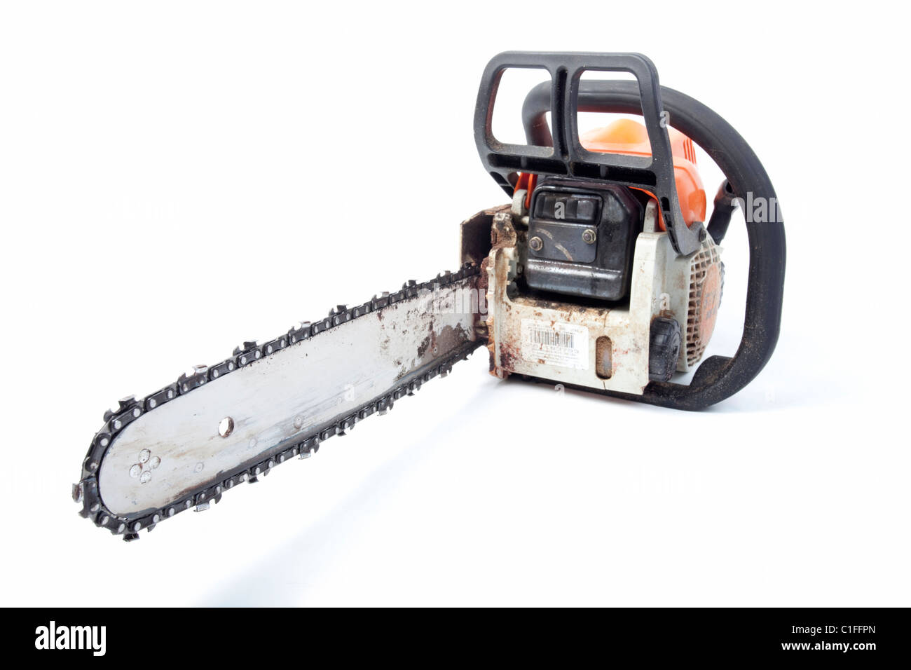 chainsaw on isolated white background Stock Photo