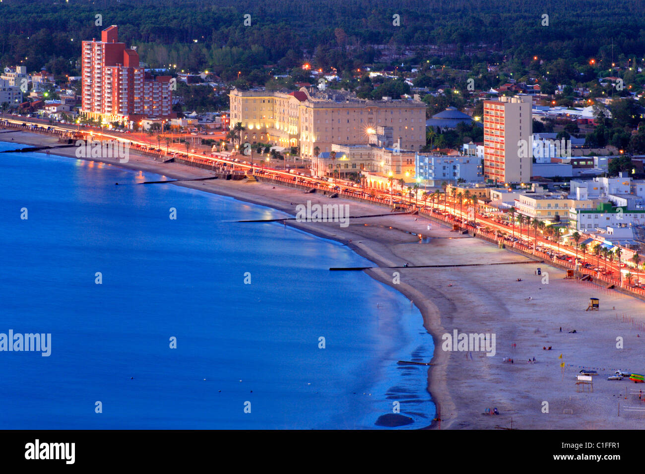 Aerial view of Piriapolis City and beach. Maldonado, Uruguay, south America Stock Photo