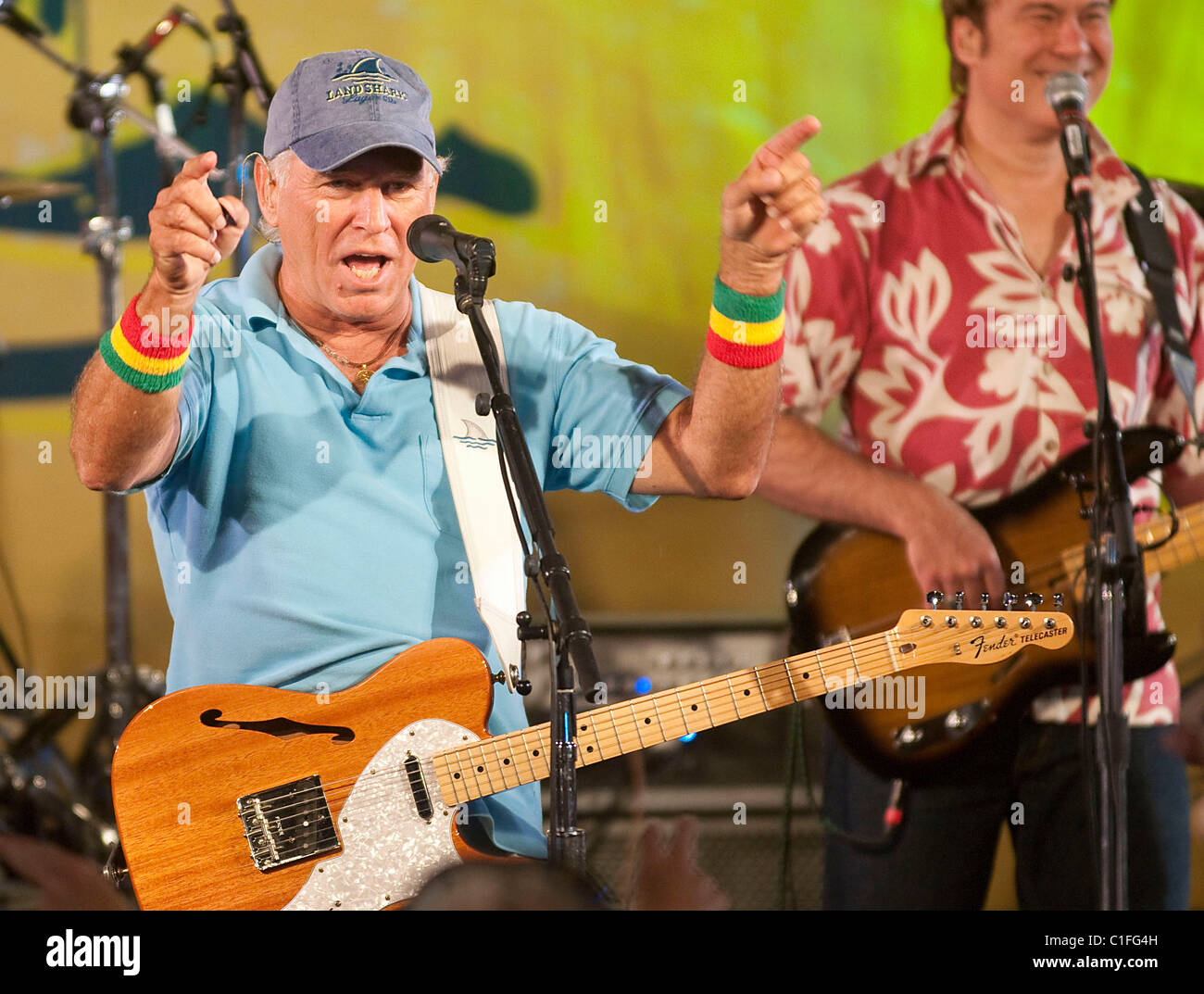 Jimmy Buffett and his Coral Reefer Band The Miami Dolphins football team  owner and general managing partner Stephen M Ross and Stock Photo - Alamy