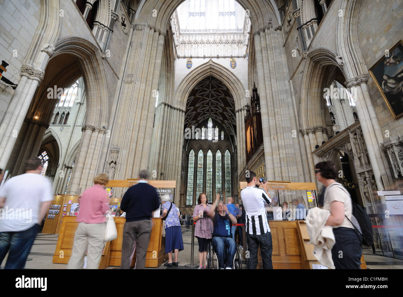 Interior of York Minster, a landmark cathedral in York, England. August 8, 2010. Stock Photo