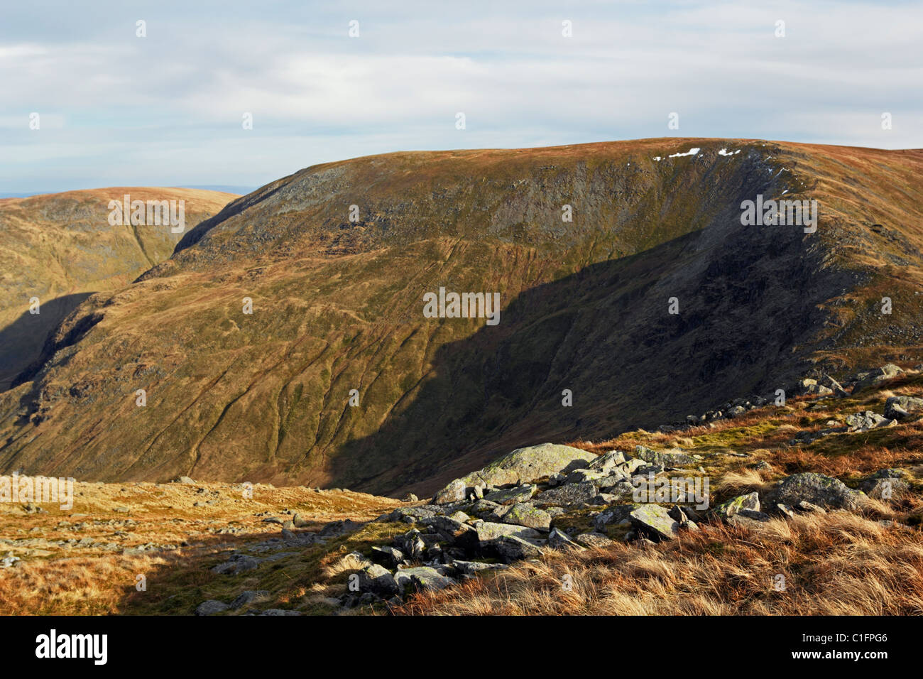 Harter Fell from the top of Nan Bield Pass in the Lake District National park, Cumbria. Stock Photo