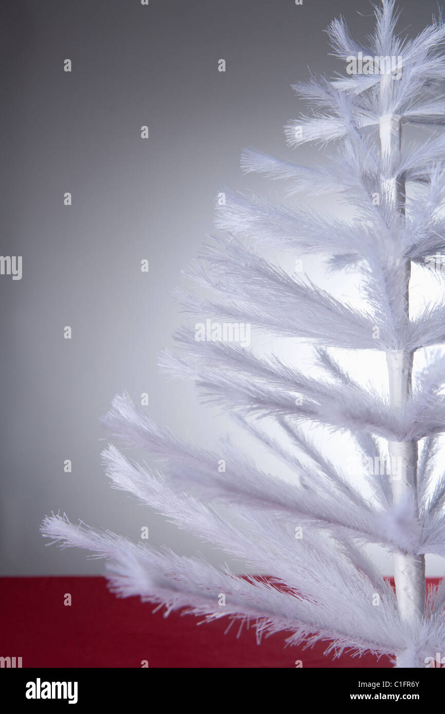 White artificial Christmas tree Stock Photo Alamy