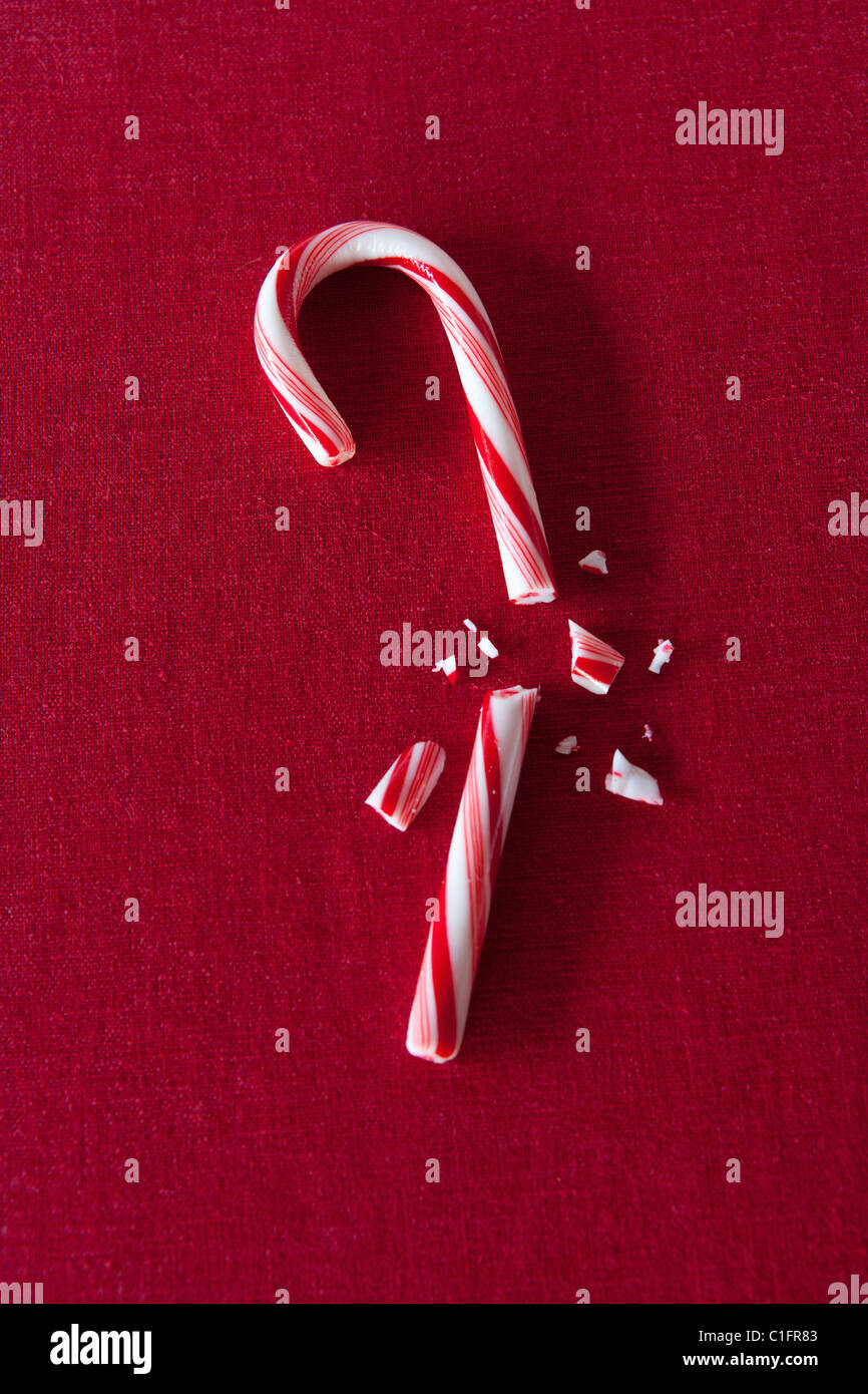 Broken candy cane Stock Photo - Alamy