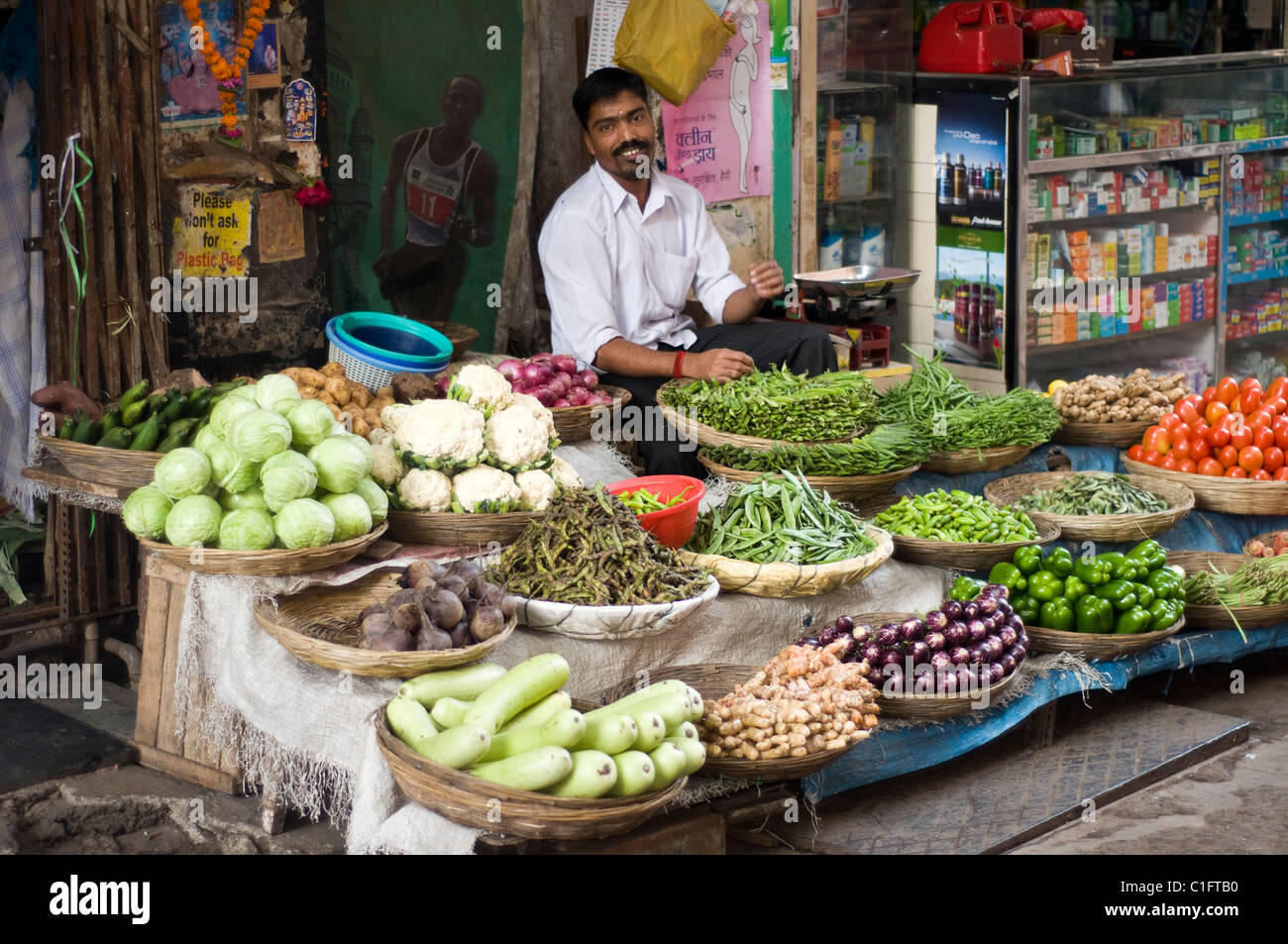 Vegetable stall, Fort Area, Mumbai, India Stock Photo Alamy