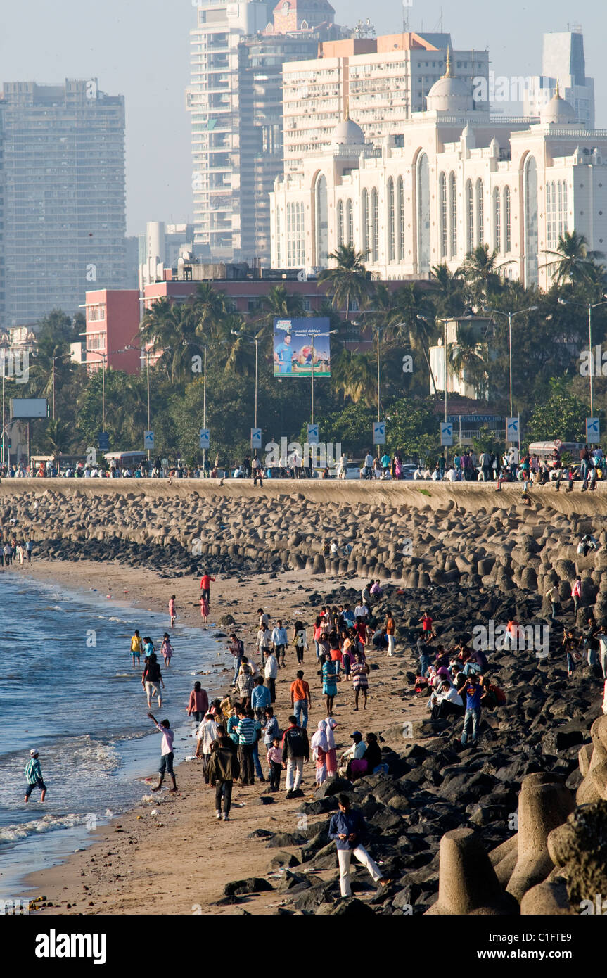 Chowpatty Beach scene, Mumbai, India Stock Photo