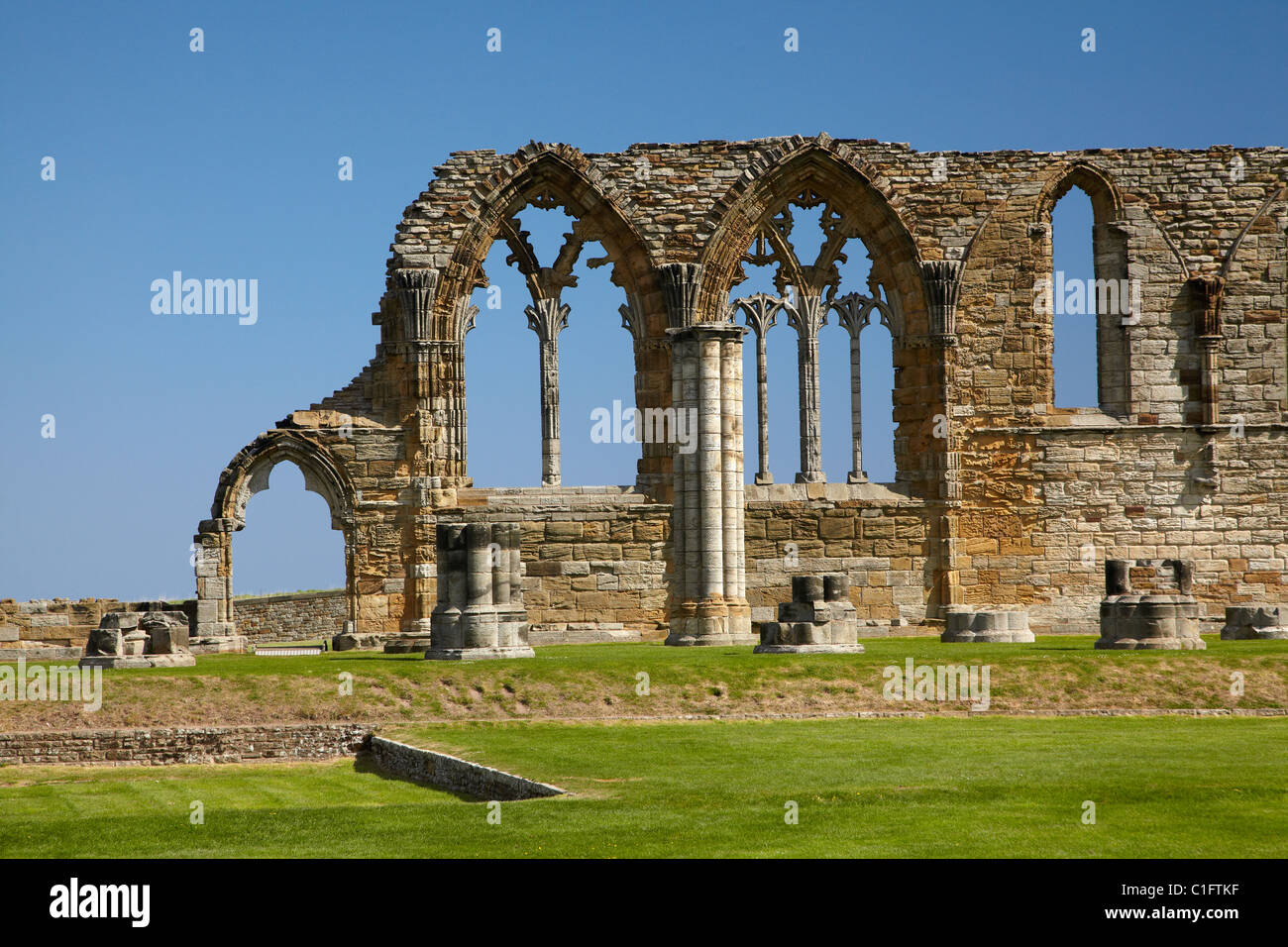 Whitby Abbey ruins (circa 1220), Whitby, North Yorkshire, England, United Kingdom Stock Photo