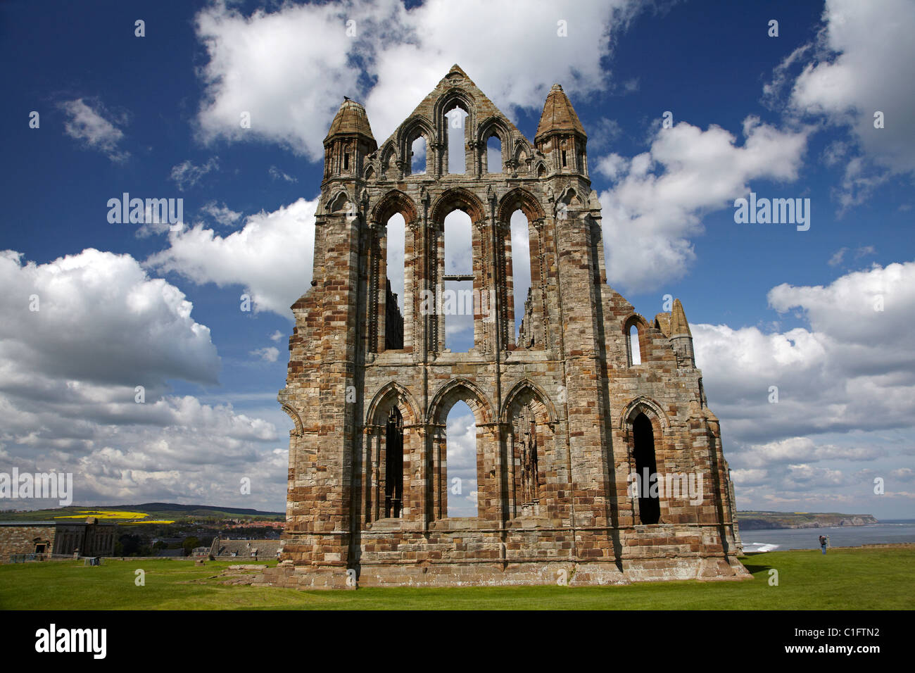 Whitby Abbey ruins (circa 1220), Whitby, North Yorkshire, England, United Kingdom Stock Photo