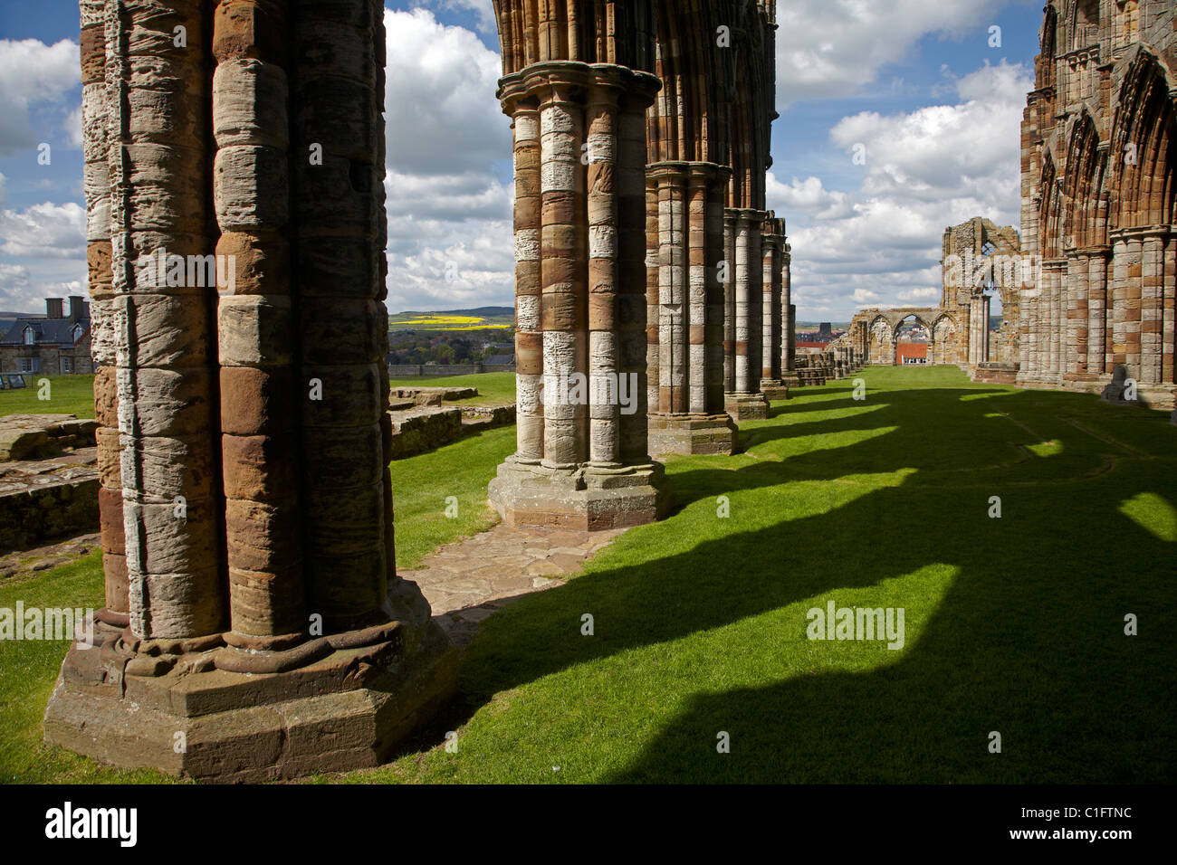Whitby Abbey ruins (circa 1220), Whitby, North Yorkshire, England, United Kingdom Stock Photo