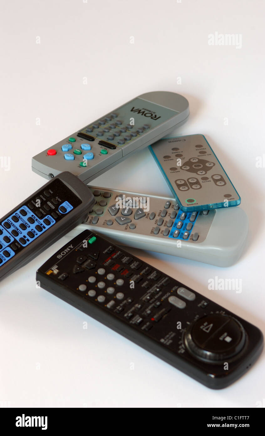 Assorted remote controls for television, dvd's and sterio systems Stock