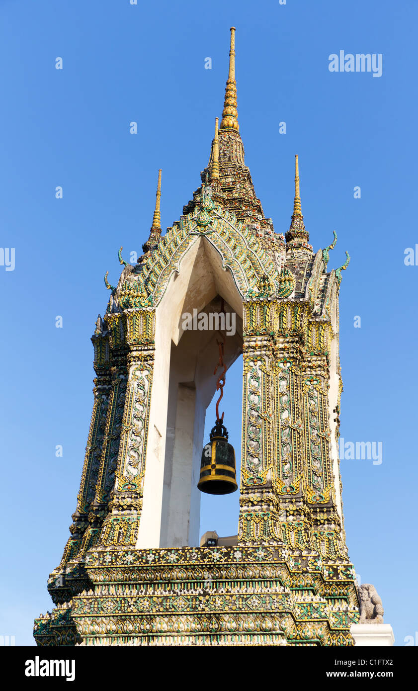 Bell Tower at Wat Pho in Bangkok, Capital of Thailand Stock Photo