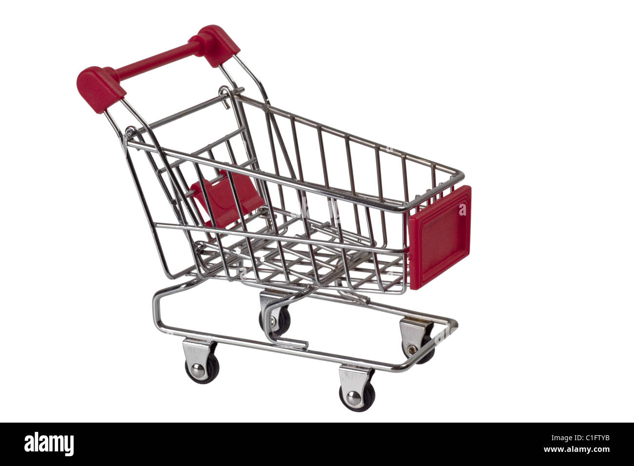 Empty metallic trolley isolated on white background Stock Photo Alamy