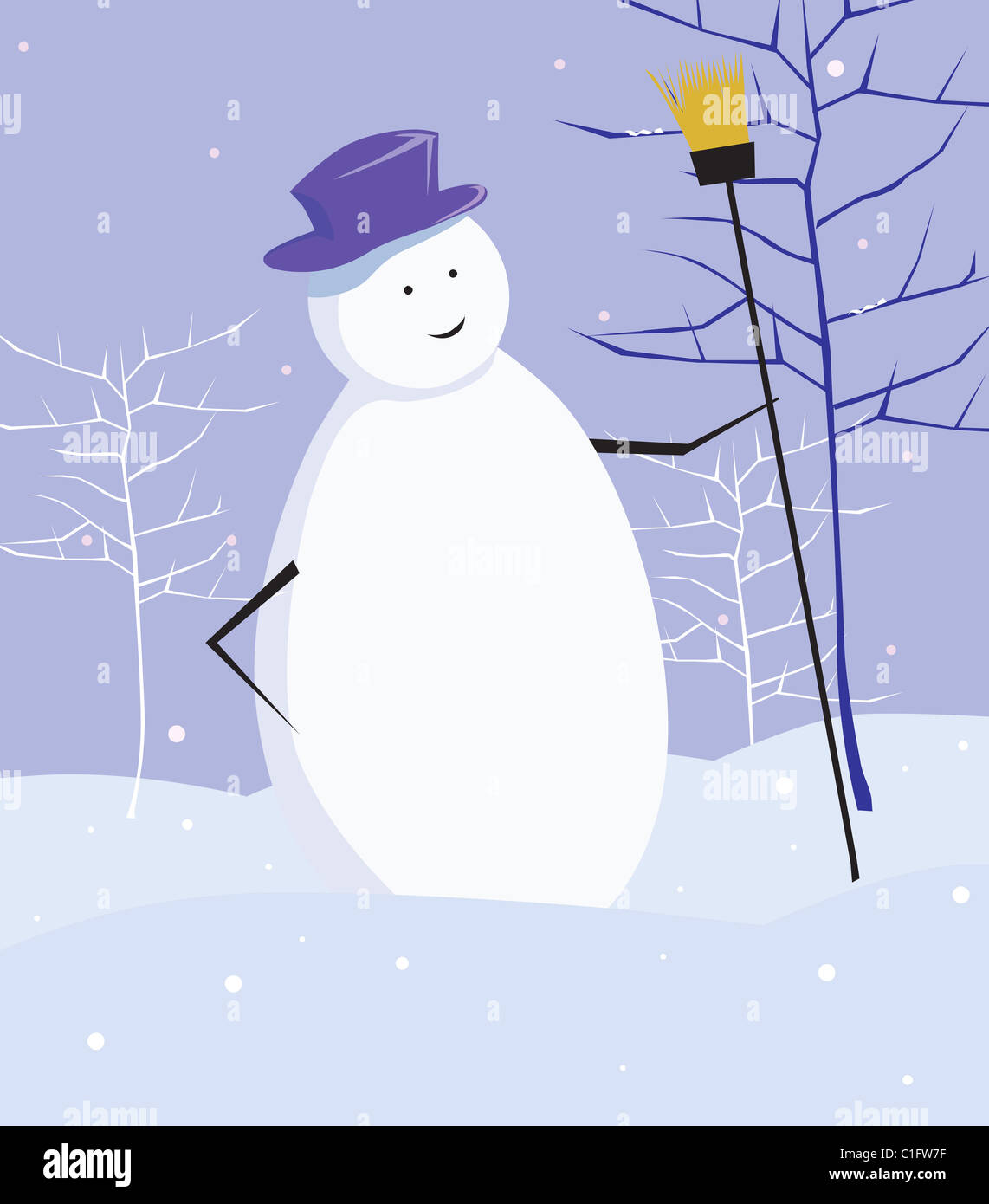 Snowman with brush hi-res stock photography and images - Alamy