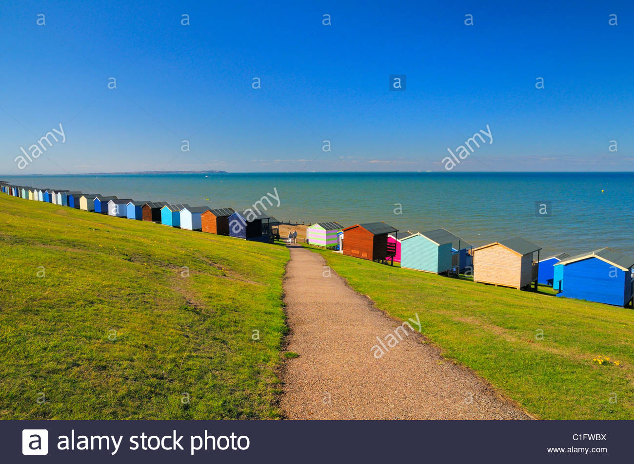 Beach Huts Tankerton Whitstable Kent High Resolution Stock Photography