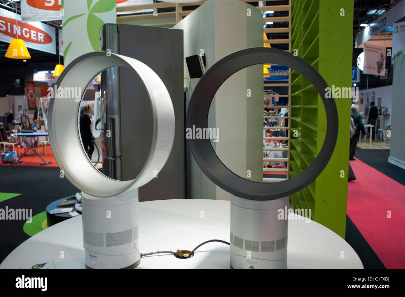 Paris, France, Construction Trade Show, Home Energy Saving Equipment,  Contemporary style fans by Dyson Corporation Stock Photo - Alamy