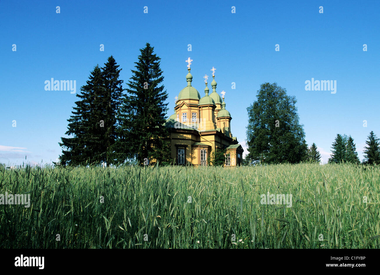 Finland, Carelia, Ilomantsi, Pyhan Eliaan orthodox church Stock Photo