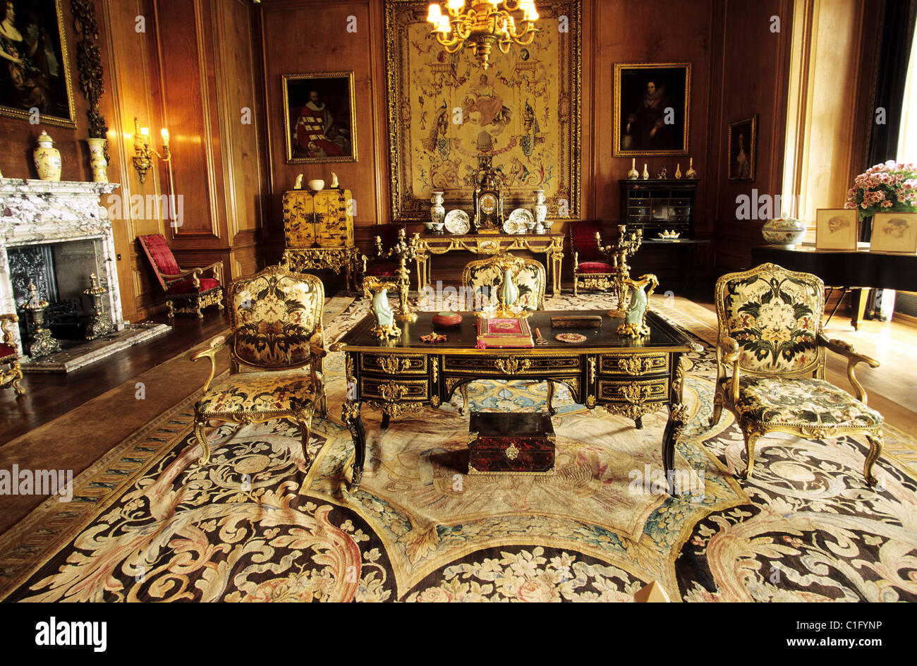 United Kingdom, Scotland, Borders region, Floors castle, the Duke of Roxburghe's property, Beauvais tapestry in the living room Stock Photo