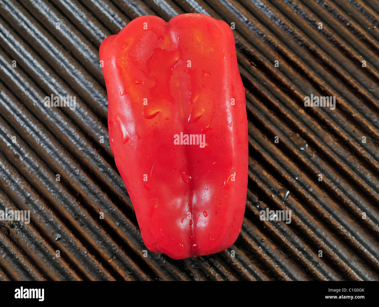 red peppers on grill Stock Photo - Alamy