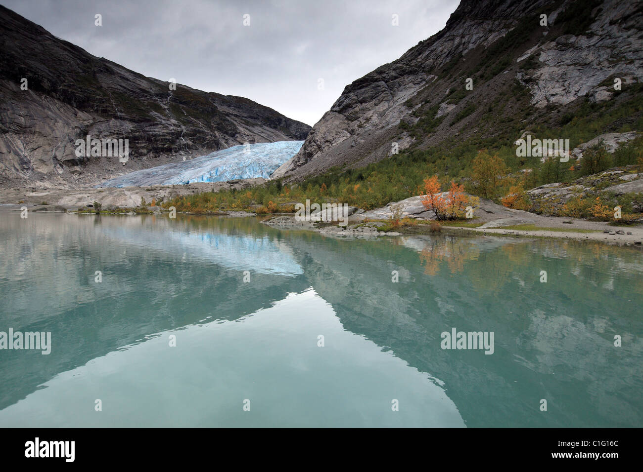 Stuggedalsvatnet glacier, Norway Stock Photo