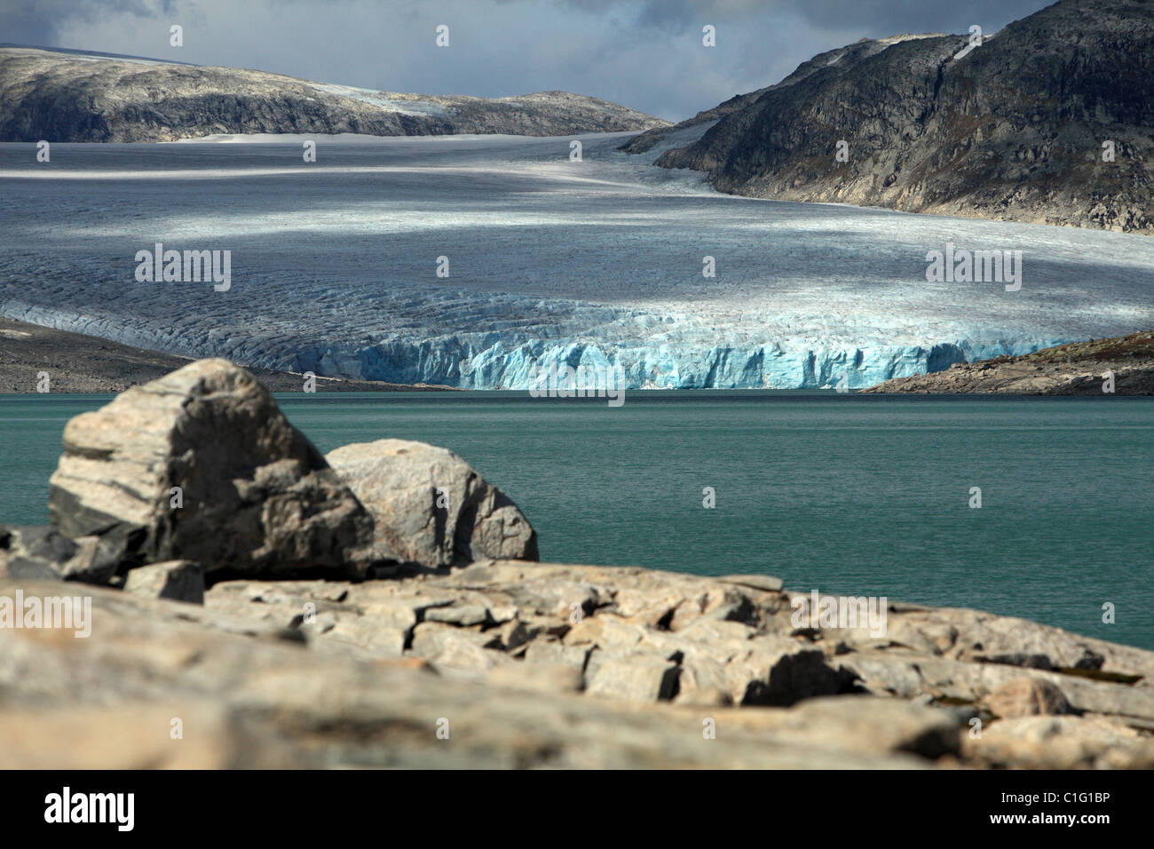 Stuggedalsvatnet glacier, Norway Stock Photo