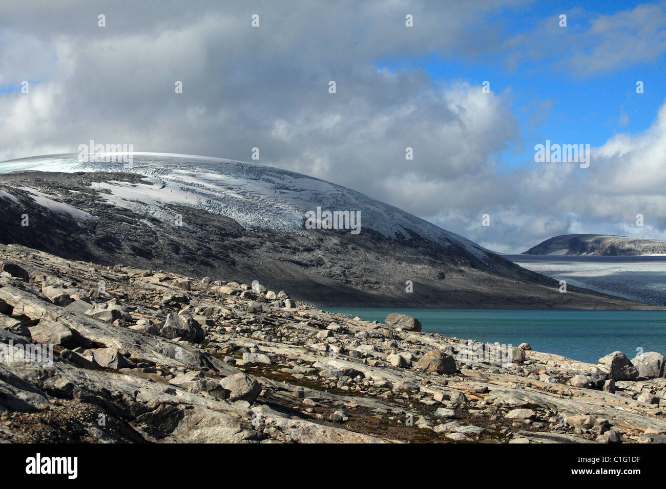 Stuggedalsvatnet-Austdalsbreen Norway Stock Photo