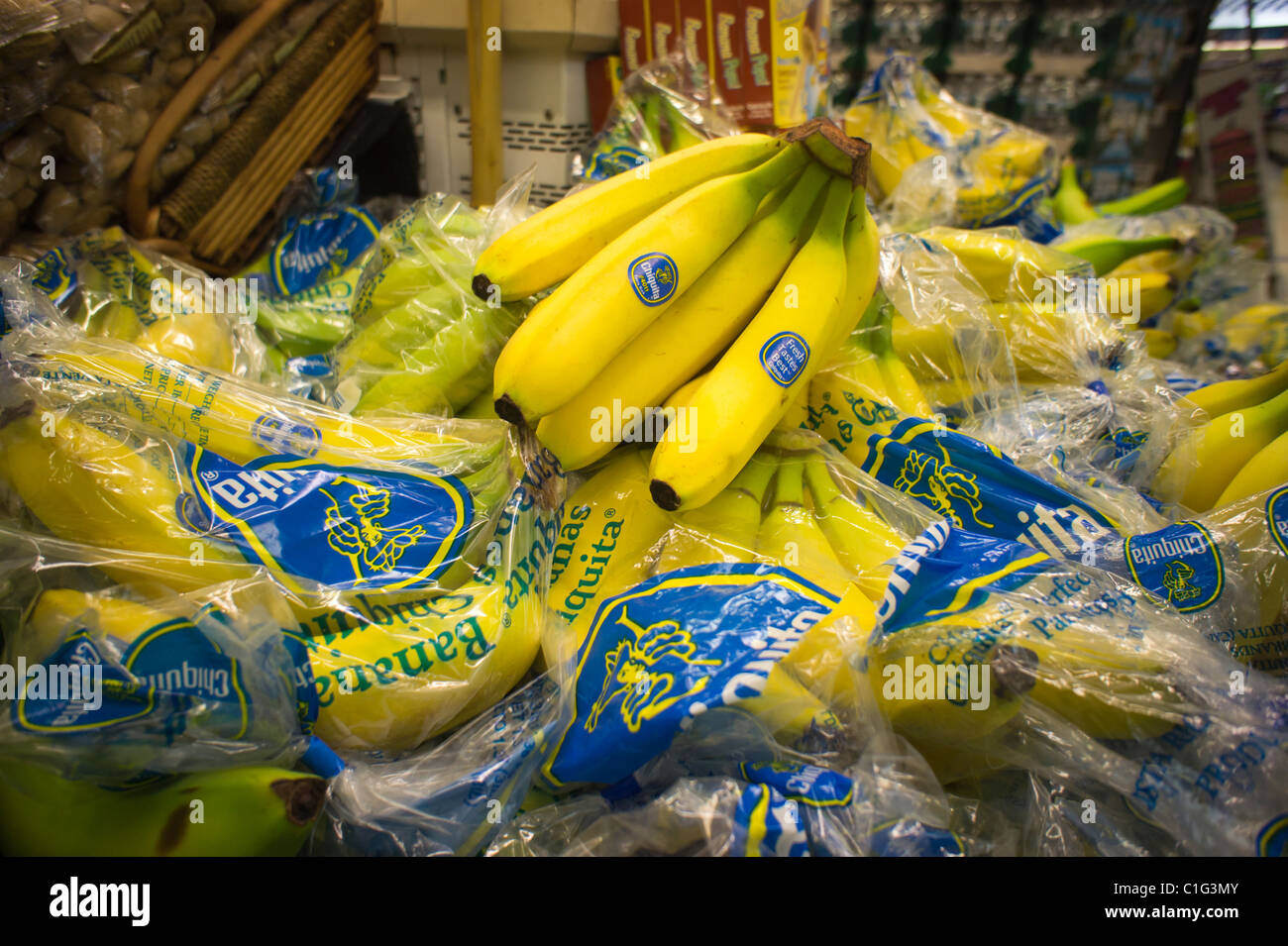 Chiquita Brand Bananas Are Seen In A Supermarket In New York Stock chiquita-brand-bananas-are-seen-in-a-supermarket-in-new-york-stock