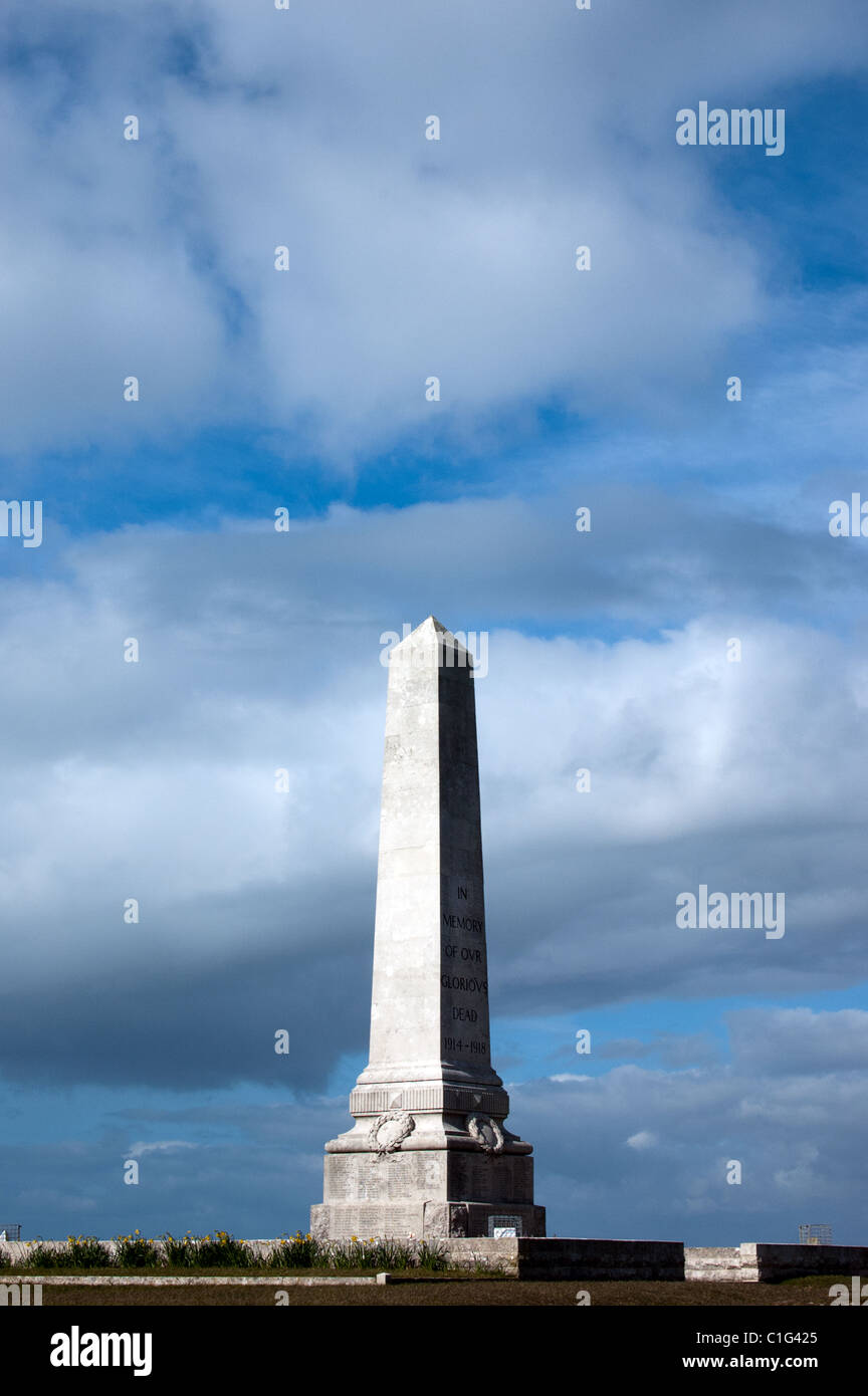 The Trinity House obelisk at Portland Bill in Dorset, UK Stock Photo