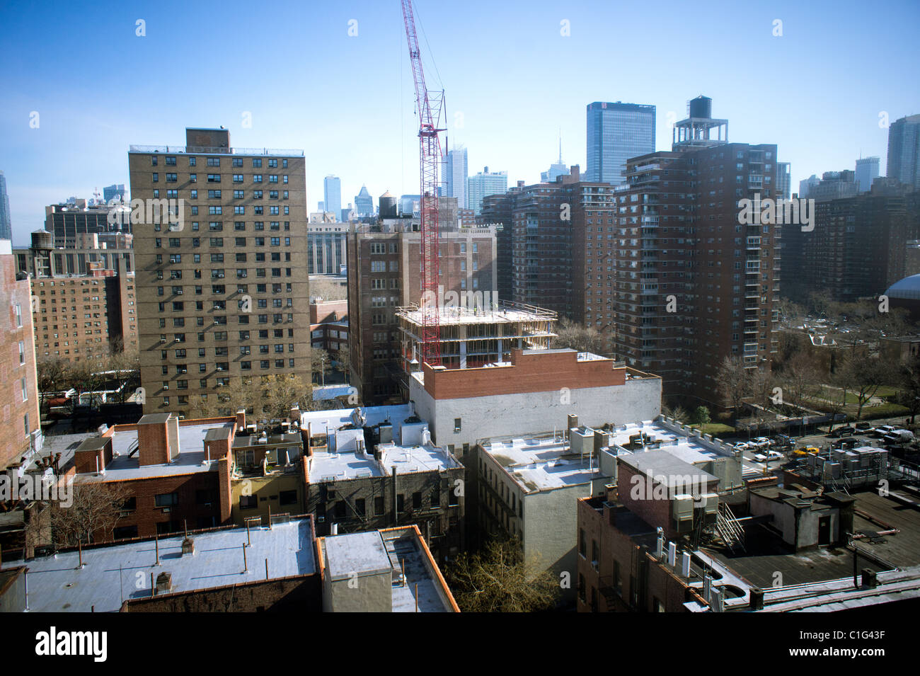 Construction workers building an affordable housing apartment building in the Chelsea