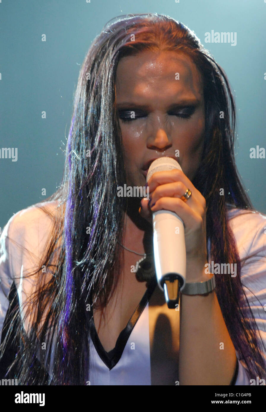 Finnish Former Nightwish singer Tarja Turunen performing live on stage at the 'El Teatro de Flores' Buenos Aires, Argentina - Stock Photo