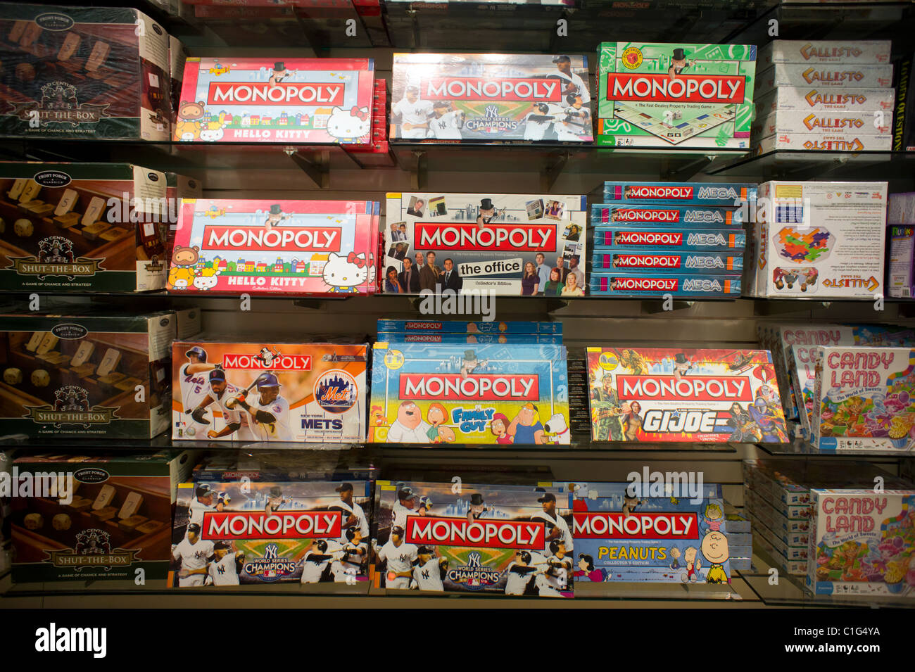 Thematic versions of the famous Monopoly board game are seen in a store in  New York Stock Photo - Alamy