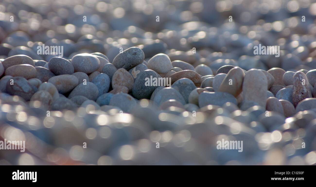 Stones (pebbles, shingle, gravel) on Chesil Beach, Dorset, UK Stock