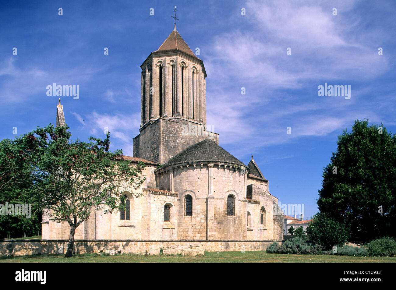 France, Charente Maritime, country of Aunis, Surgeres, Notre Dame church Stock Photo