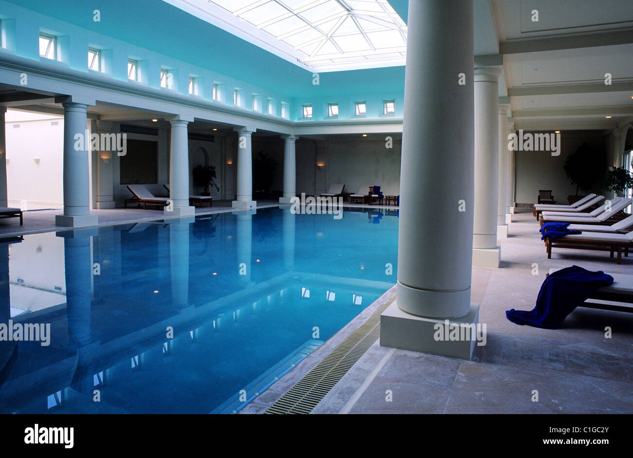 Cyprus, Peninsula of Akamas, area of Polis, the swimming-pool of the hotel Anassa Stock Photo